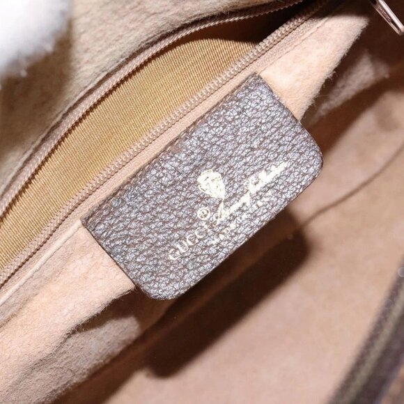 GUCCI GG Supreme Web Sherry Line Bag PVC Beige Gold 89 02 032 Auth 137285 - Picture 10 of 16